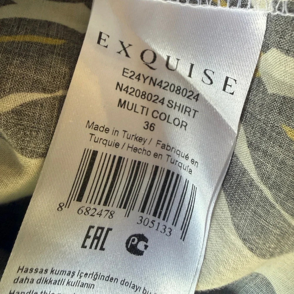 Anthropologie Exquise Button Down Shirt 4 Multi Geometric Kaleidoscope Print - Picture 12 of 15